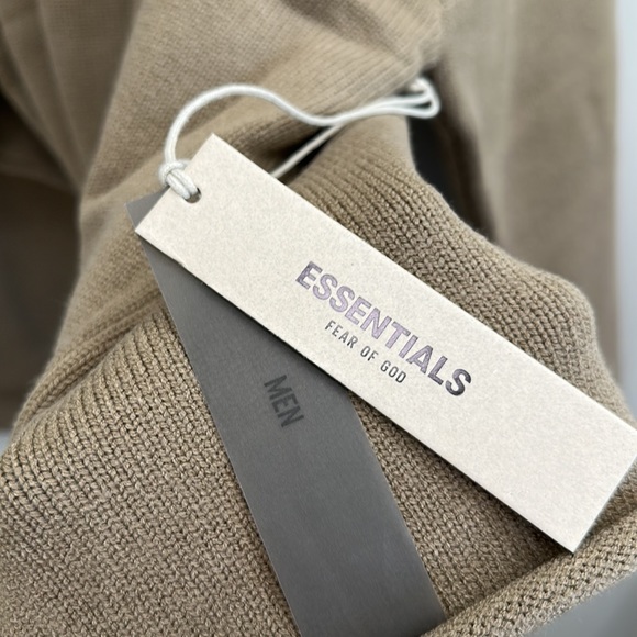 NWT Fear of God Essentials Knit Hoodie 'Oak' - Picture 5 of 8